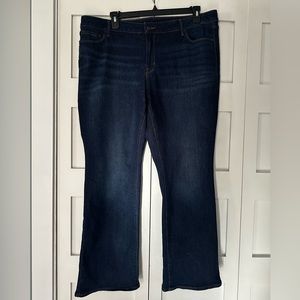 Old Navy Mid-Rise Kicker Bootleg Dark Denim Jeans, Size 20